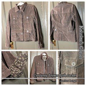Corduroy Jacket in Brown Bark - Junior's Large